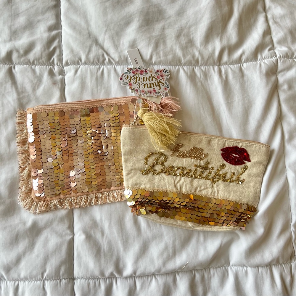 Handcrafted Linen Blend Cosmetic Bags - Brand New